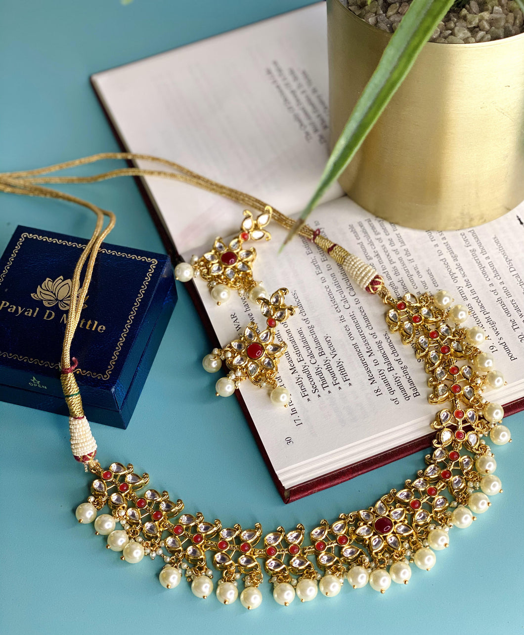 Kundan With Pearls Necklace Set
