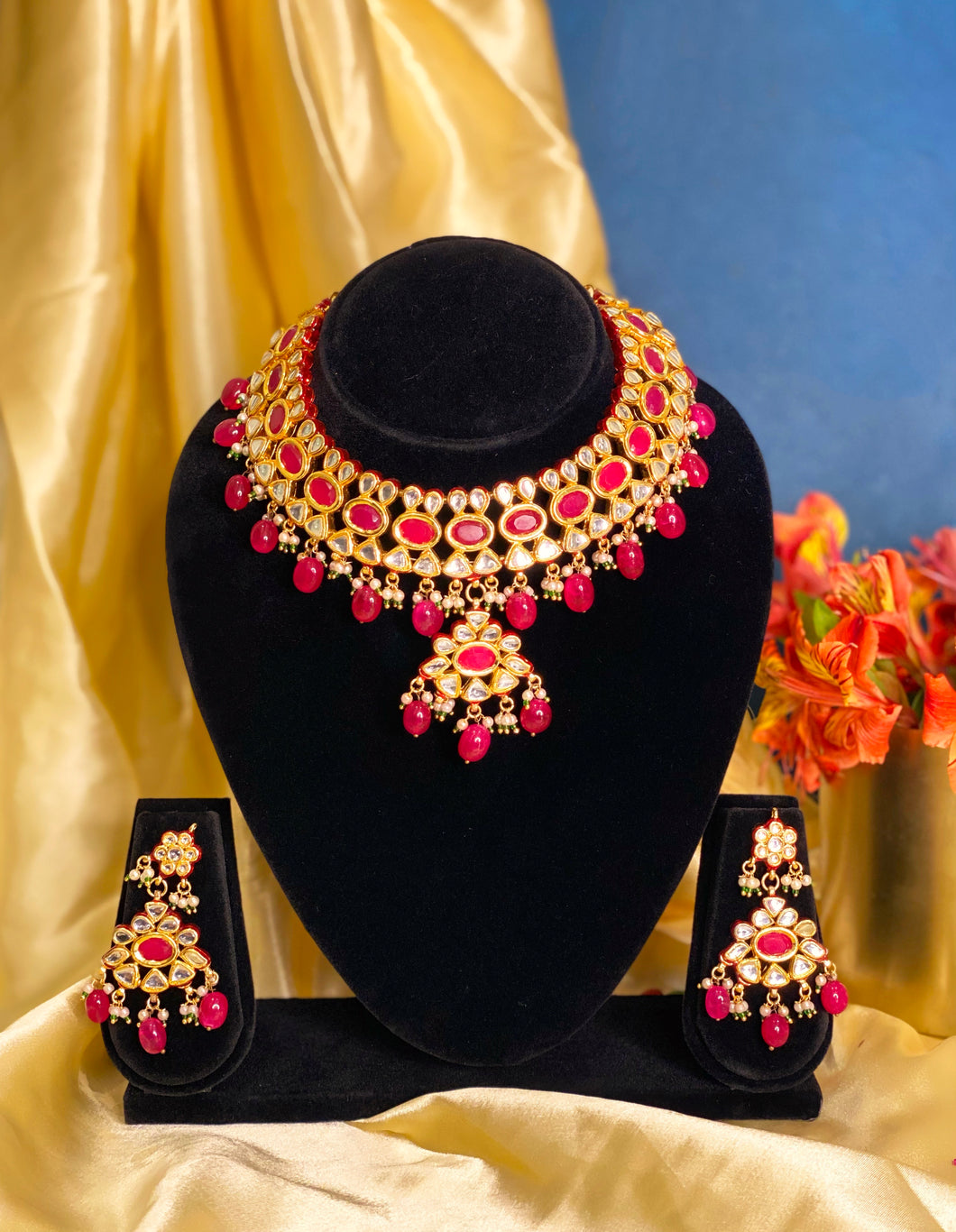 Red Kundan Set