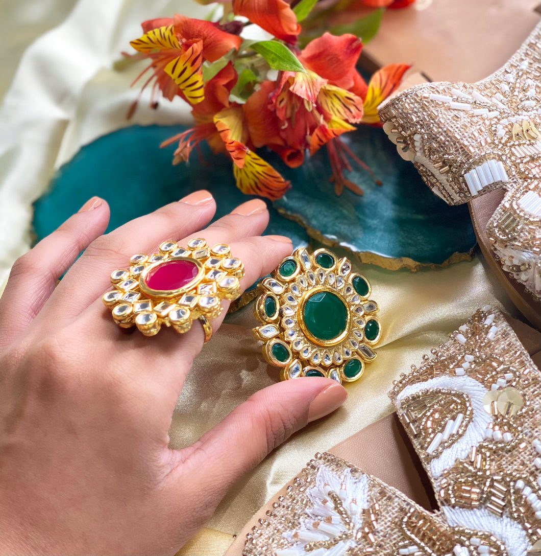 Oversized Kundan Rings