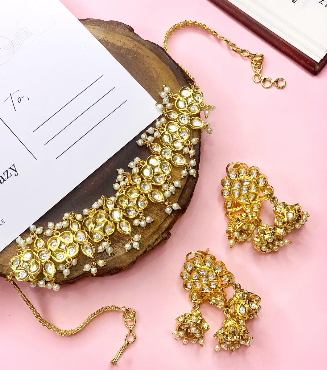 Kundan Set With Necklace & Earrings
