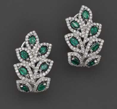 Emerald Leaf Earrings